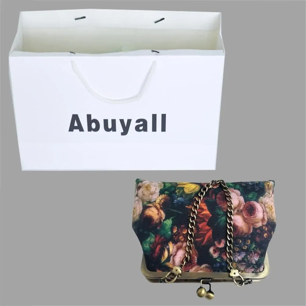 Women Small Retro Purse Vintage Top Handle Handbag Kiss Lock Shoulder Bag