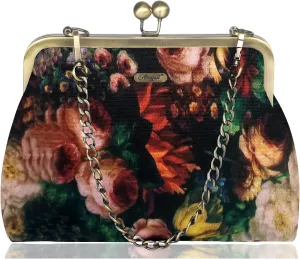 Women Small Retro Purse Vintage Top Handle Handbag Kiss Lock Shoulder Bag