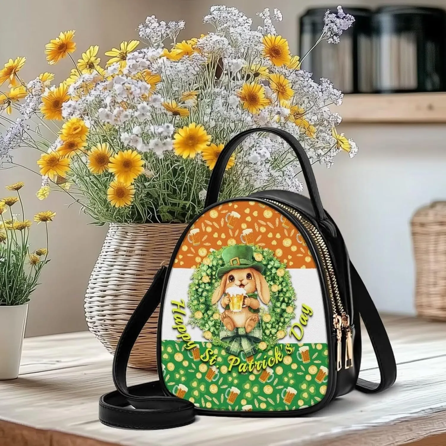 Women Small Shoulder Bag Waterproof Tote Square Satchel Handbags Lady Double Layer Portable Travel Holiday Gifts