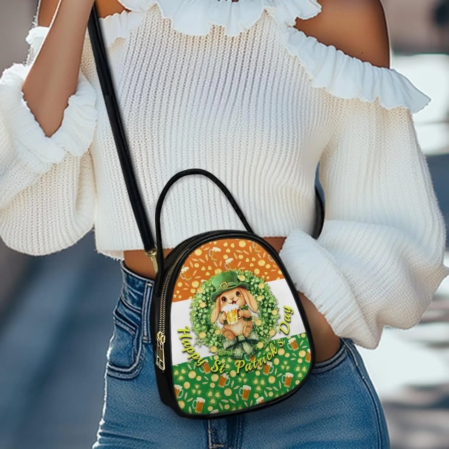 Women Small Shoulder Bag Waterproof Tote Square Satchel Handbags Lady Double Layer Portable Travel Holiday Gifts