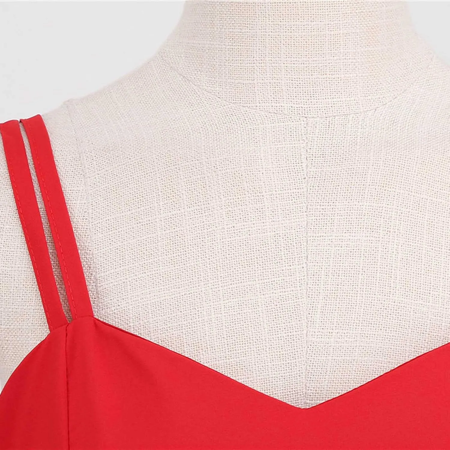 Women Vintage 1950s Rockabilly Sleeveless Spaghetti Strap Audrey Dress Retro Evening Cocktail Swing Dresses with Belt