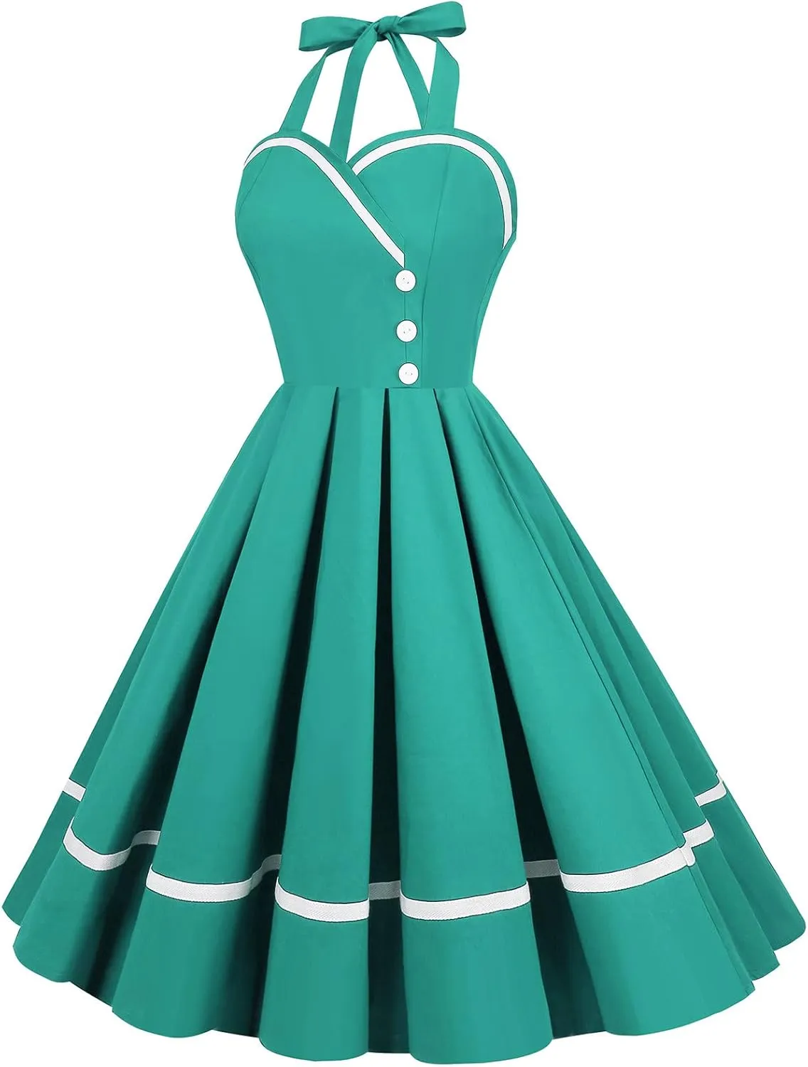 Women Vintage Dresses 1950s Retro Halter Audrey Hepburn 50's 60's Cocktail Swing Dress Sleeveless Tea Party Dress
