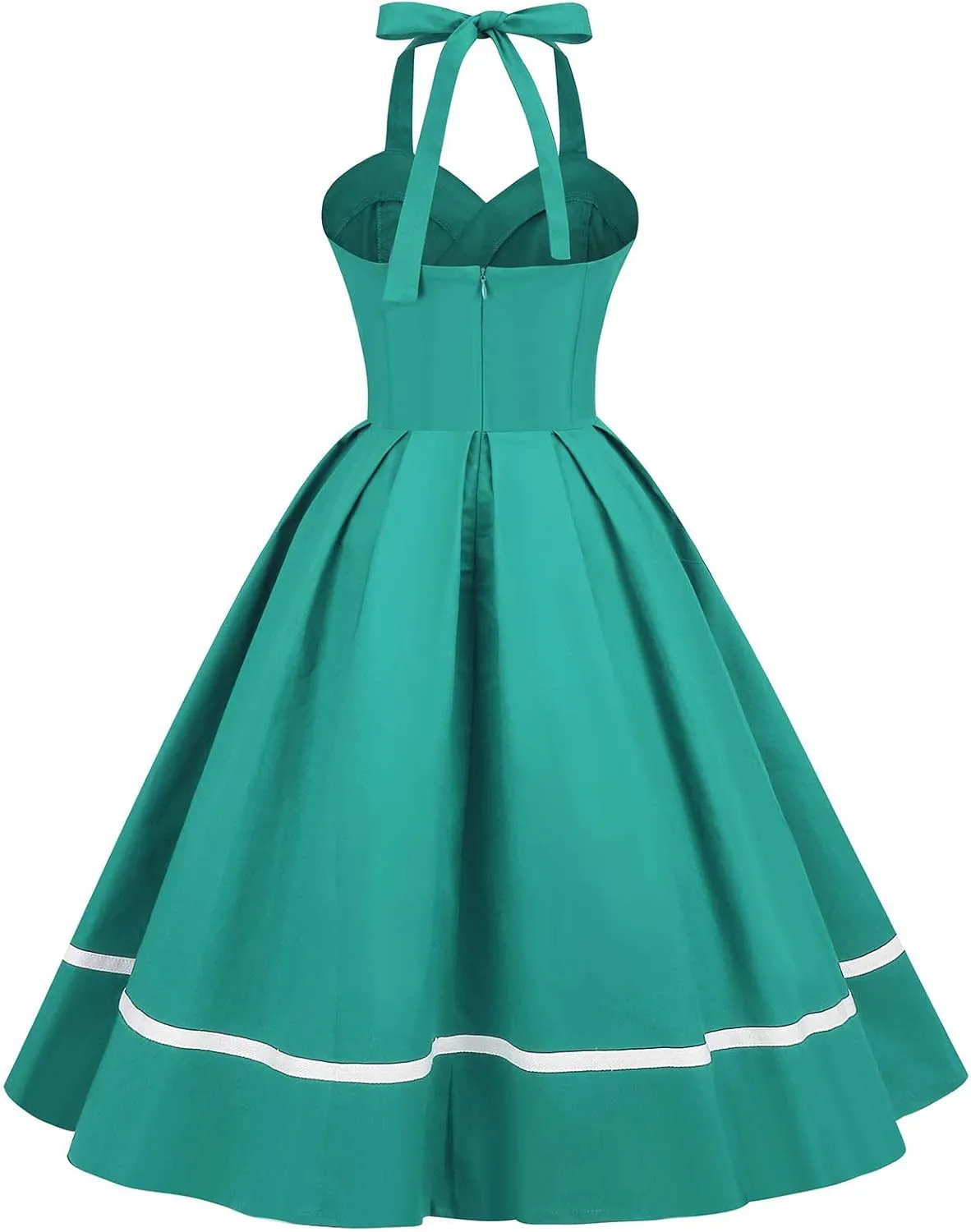 Women Vintage Dresses 1950s Retro Halter Audrey Hepburn 50's 60's Cocktail Swing Dress Sleeveless Tea Party Dress