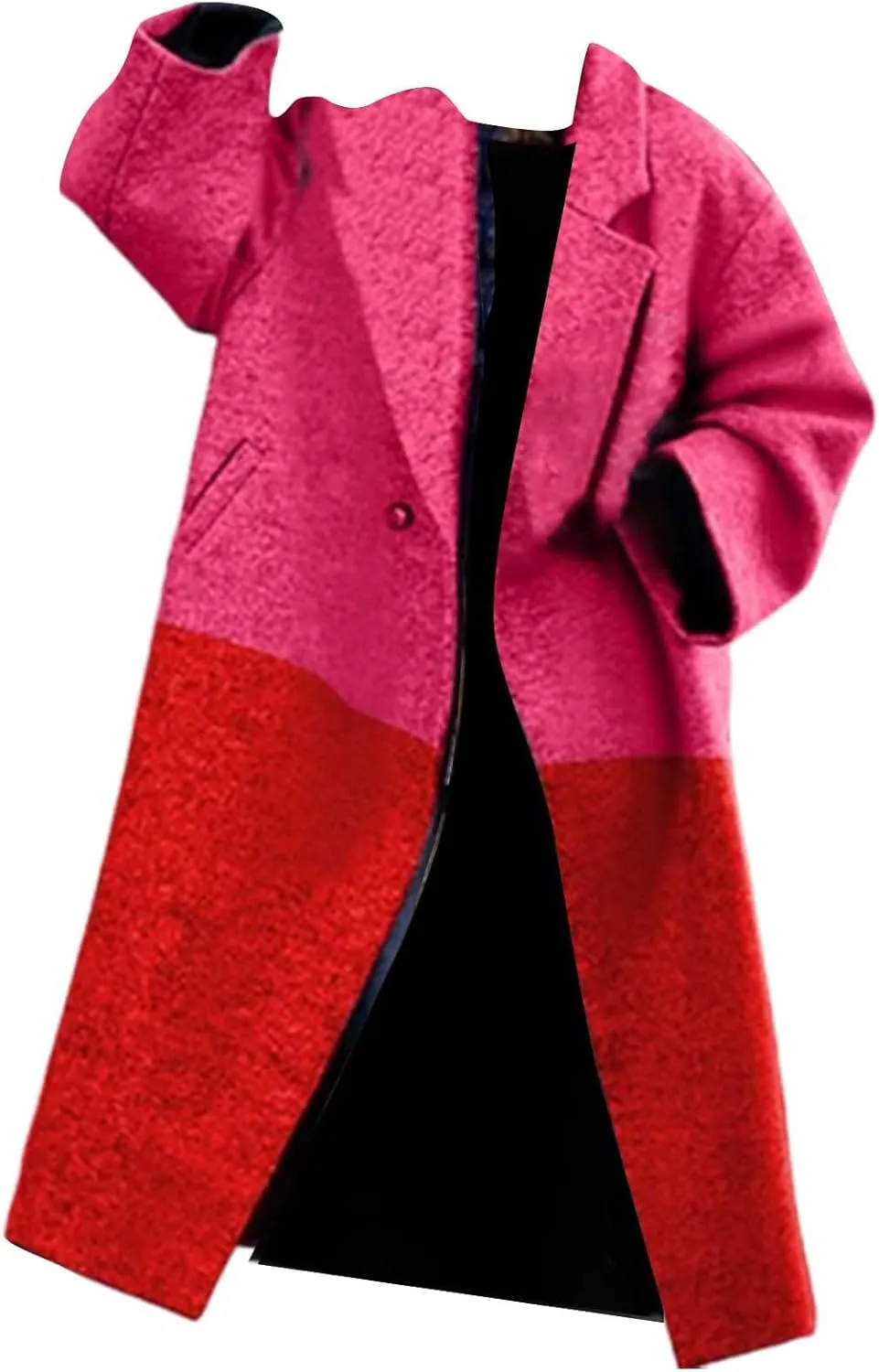 Women's 2023 Fashion Winter Coat Down Lapel Plush Plaid Coat Loose Long Coat Womens Coats Winter Womens Trench Coat