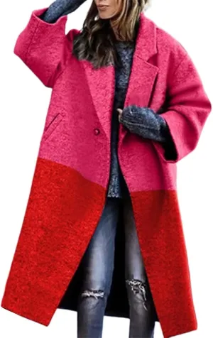 Women's 2023 Fashion Winter Coat Down Lapel Plush Plaid Coat Loose Long Coat Womens Coats Winter Womens Trench Coat