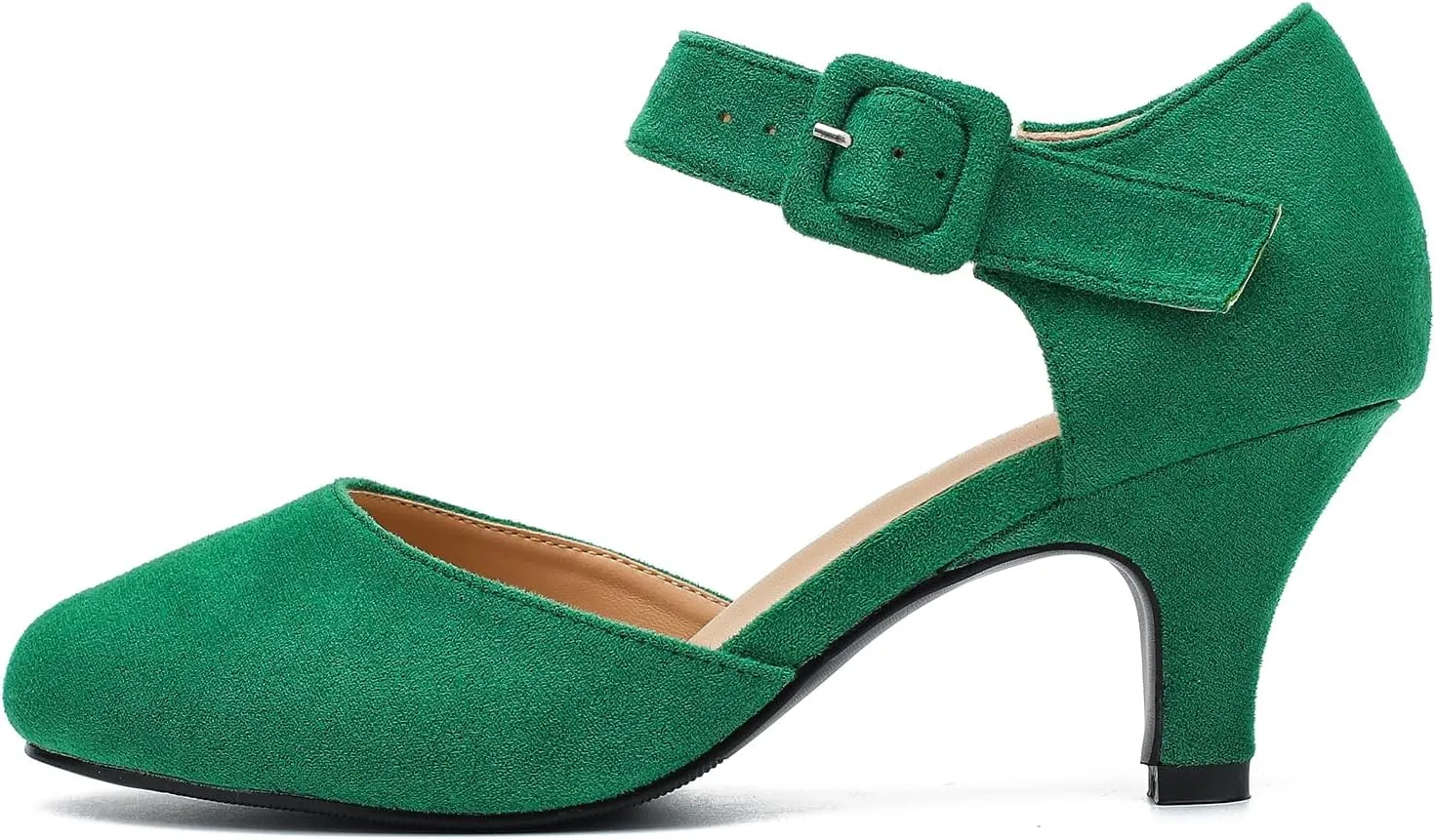 Womens Ankle Strap Kitten Heels Closed Toe Low Heel Dress Shoes Comfortable Vintage Pumps for Women Dressy Bridal Wedding Party