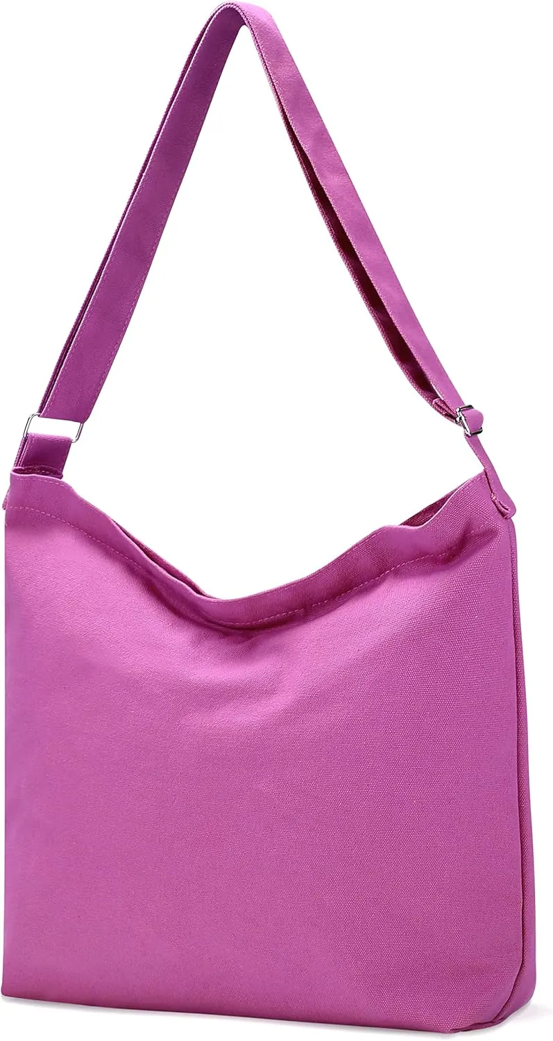 Women's blank large Size Canvas Crossbody Tote Handbags Shoulder Bag