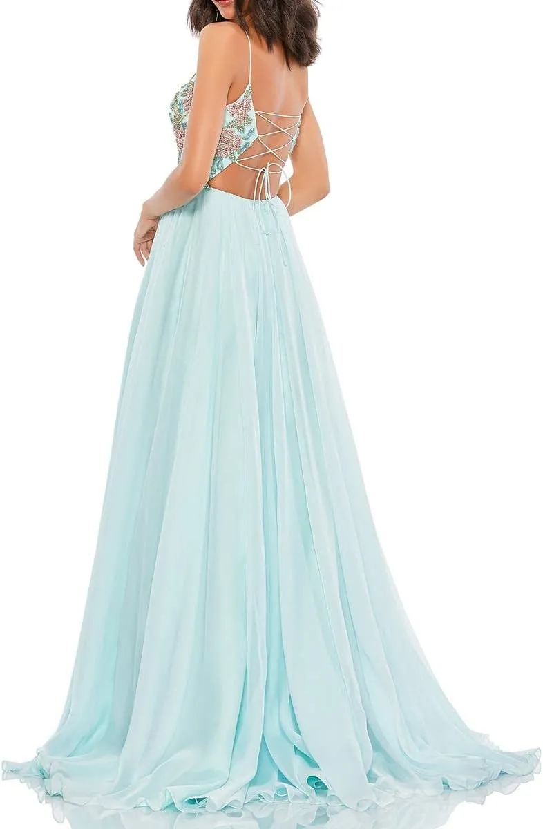 Womens Embellished Long Evening Dress