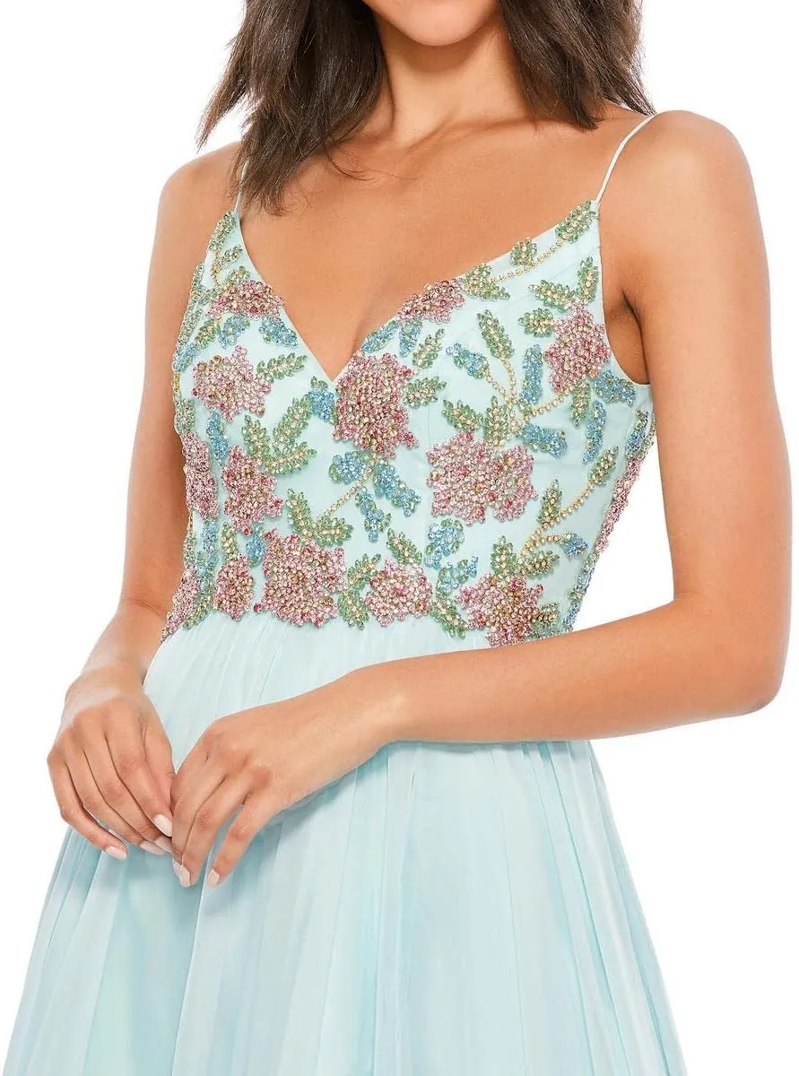 Womens Embellished Long Evening Dress