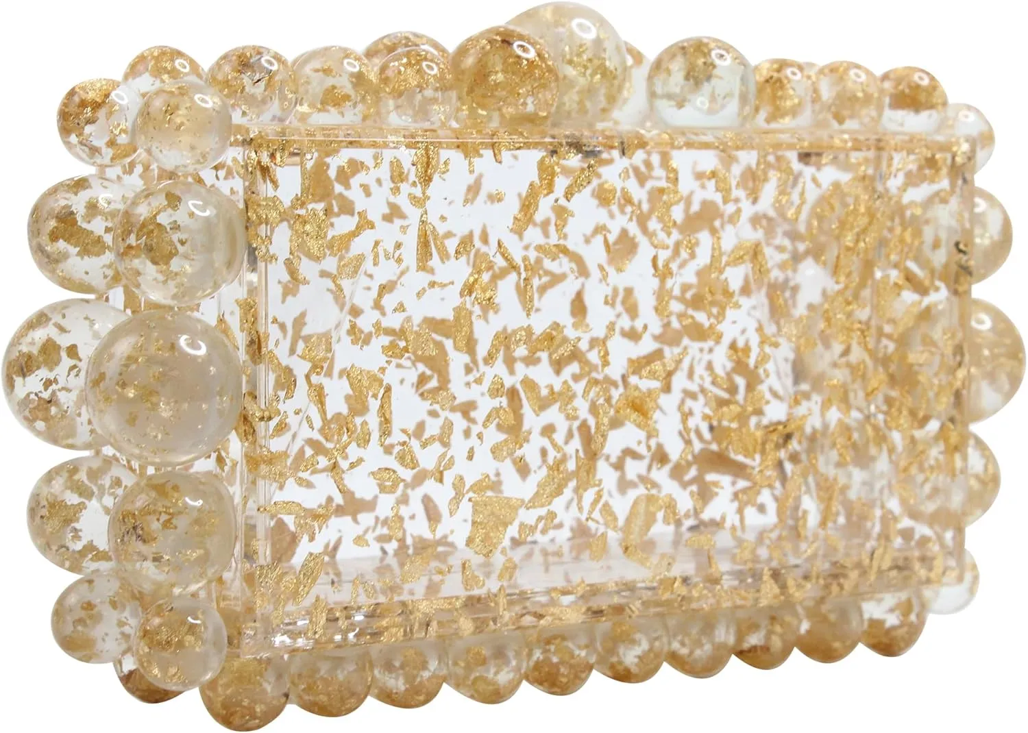 Women's Evening Bag Sparkly Pearl Clutch Purse Acrylic Crossbody Bag for Women