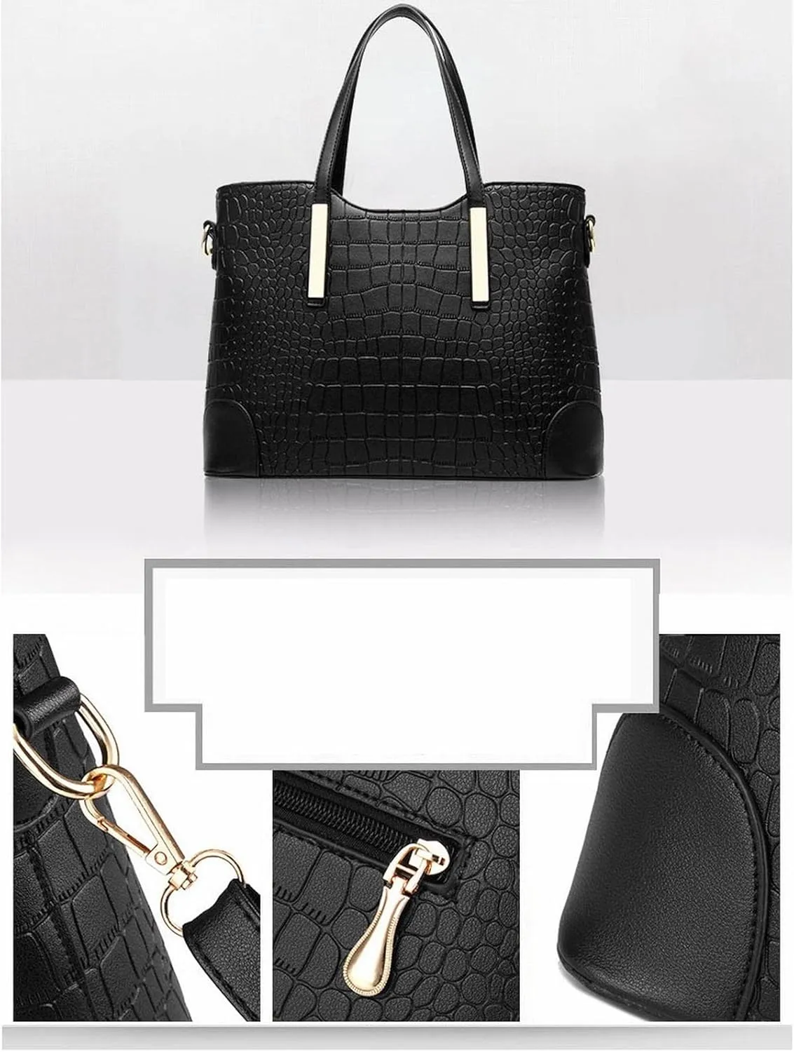 Women's Handbags 2pcs/Set Women Bag New Hand Bags for Fashion Woman Handbags Tote Leather Shoulder Bag Ladies Handbags(Dark Bule)
