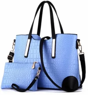 Women's Handbags 2pcs/Set Women Bag New Hand Bags for Fashion Woman Handbags Tote Leather Shoulder Bag Ladies Handbags(Dark Bule)