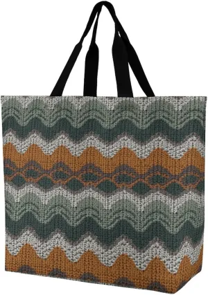 Women's Multi-Functional Shopping Bag，Brown And Green Pattern Printing Messenger Bag Shoulder Bag for Travel, Work, Shopping & Parties with Inner Pocket, Grocery Bag Lightweight & Water-Resistant