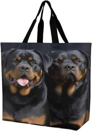 Women's Multi-Functional Shopping Bag，Rottweiler Wallpaper Printing Messenger Bag Shoulder Bag for Travel, Work, Shopping & Parties with Inner Pocket, Grocery Bag Lightweight & Water-Resistant