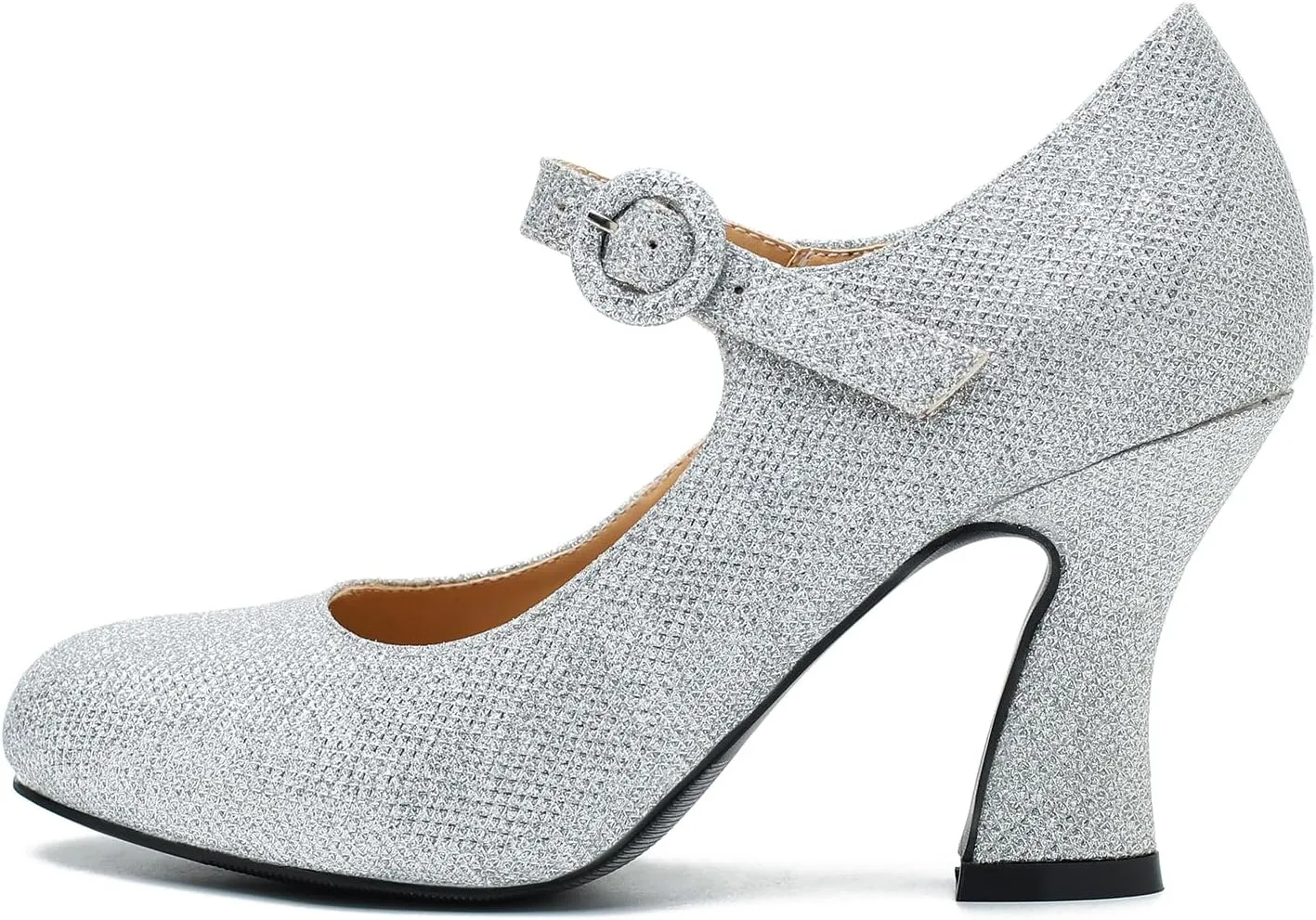 Women's Pumps Ankle Strap High Heels Close Toe Classic Comfortable Chunky Heel Mary Jane Shoes for Women Dressy Wedding Party