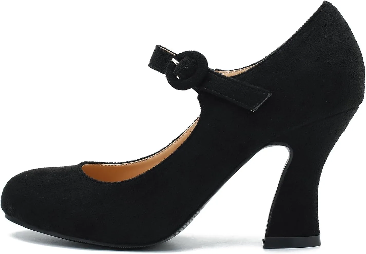 Women's Pumps Ankle Strap High Heels Close Toe Classic Comfortable Chunky Heel Mary Jane Shoes for Women Dressy Wedding Party