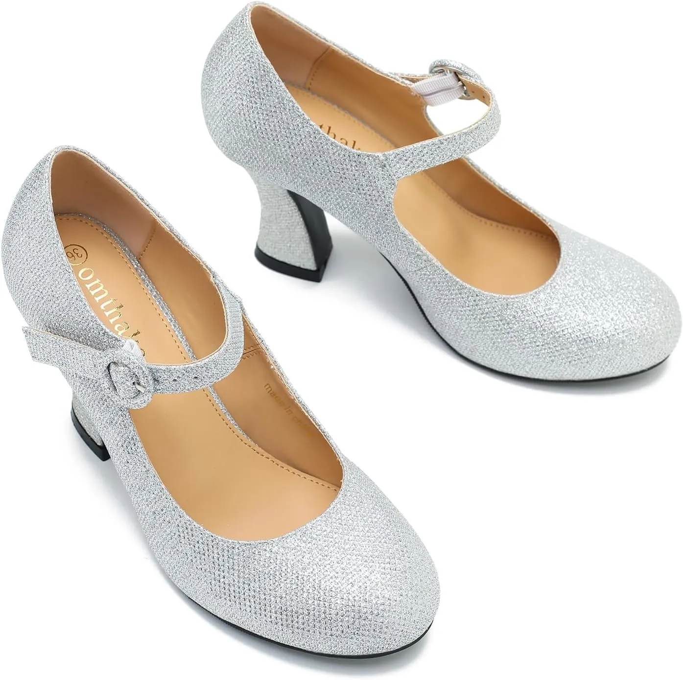 Women's Pumps Ankle Strap High Heels Close Toe Classic Comfortable Chunky Heel Mary Jane Shoes for Women Dressy Wedding Party