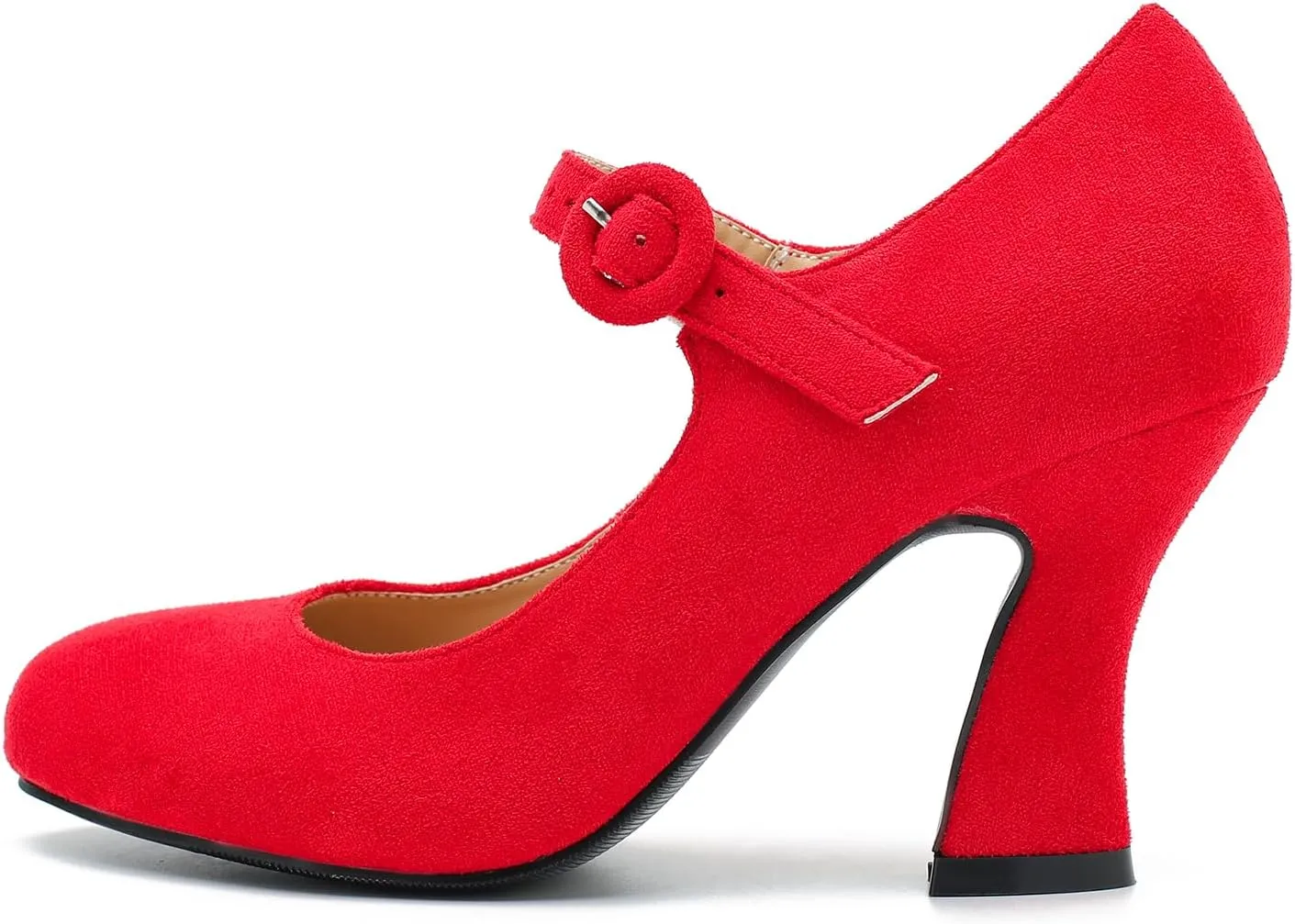 Women's Pumps Ankle Strap High Heels Close Toe Classic Comfortable Chunky Heel Mary Jane Shoes for Women Dressy Wedding Party