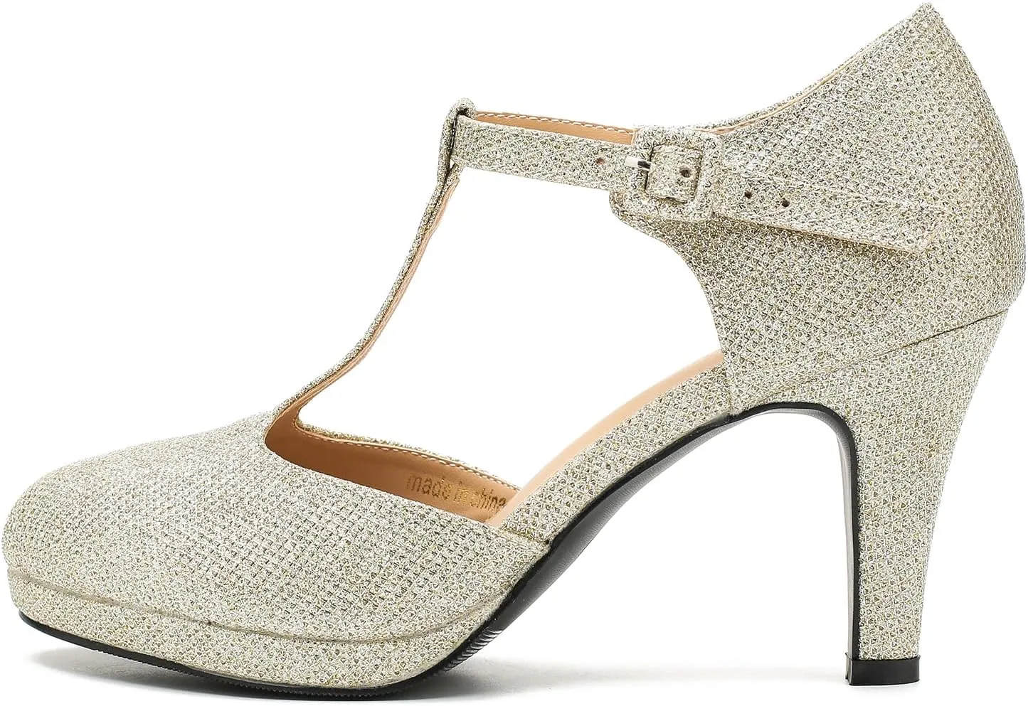 Women's Pumps Close Toe Kitten Heels Retro T Strap Mary Jane Comfortable Office Work Dress Shoes