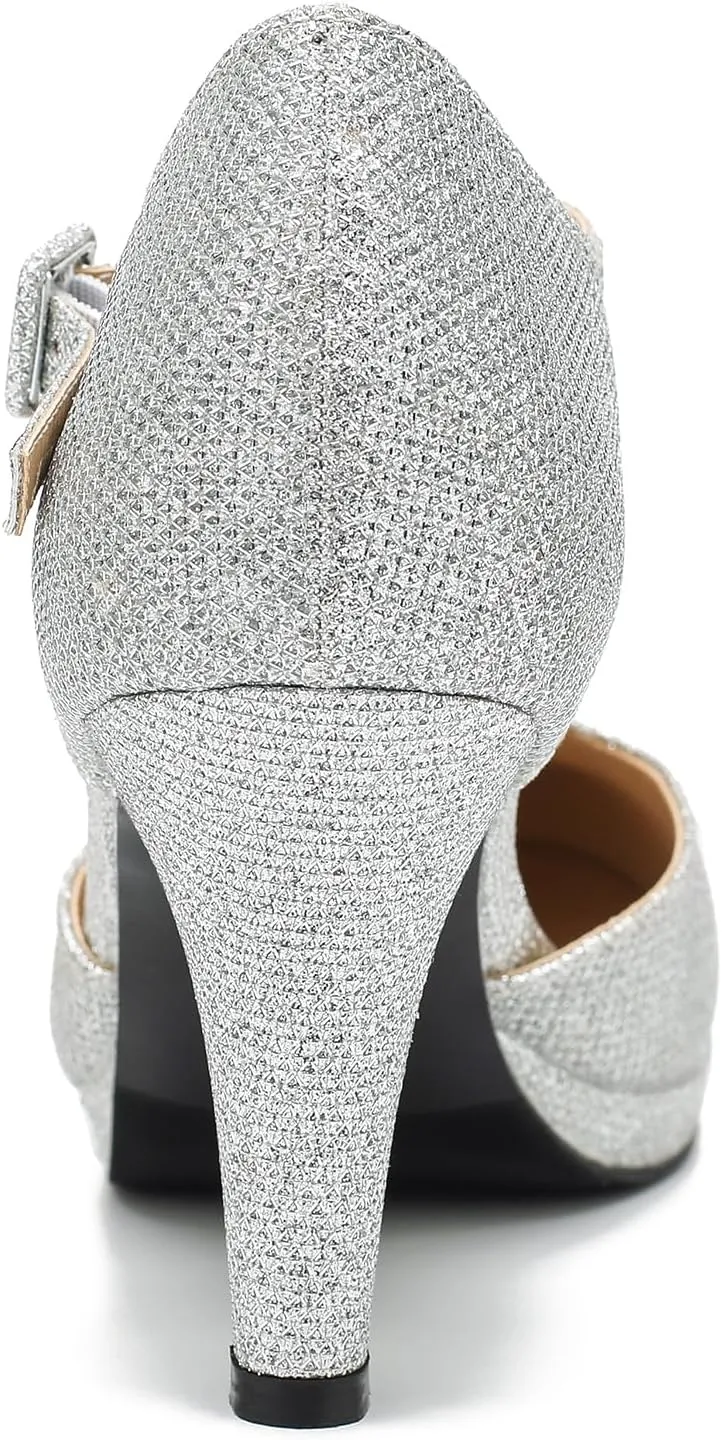 Women's Pumps Close Toe Kitten Heels Retro T Strap Mary Jane Comfortable Office Work Dress Shoes