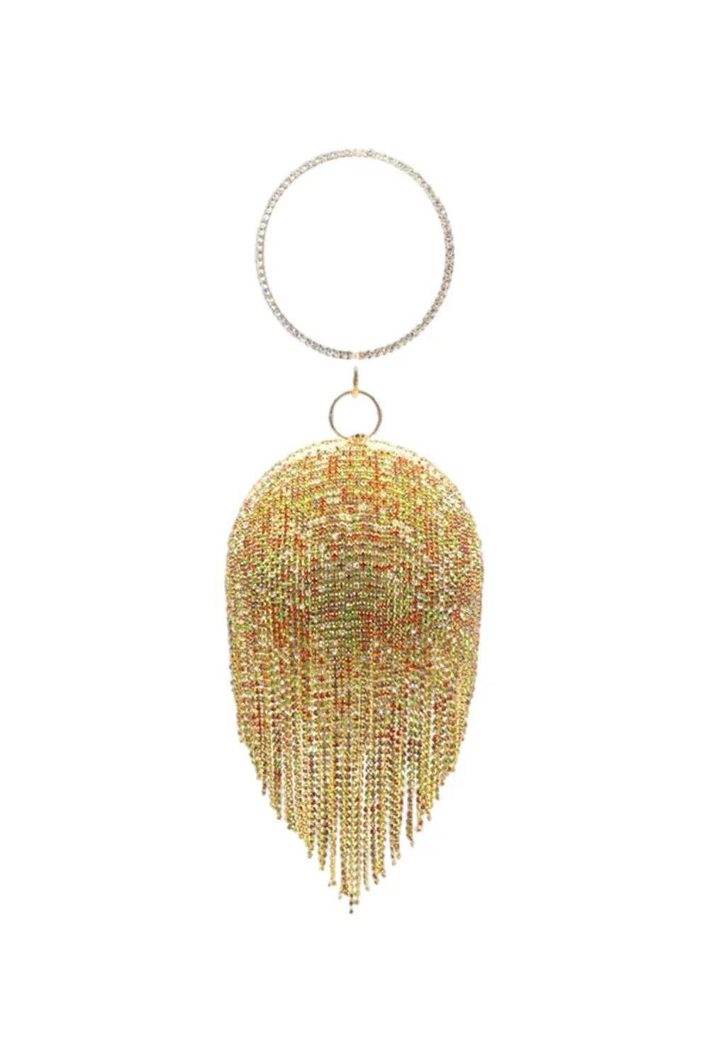 Women’s Rhinestone Fringe Disco Ball Evening Clutch Bags