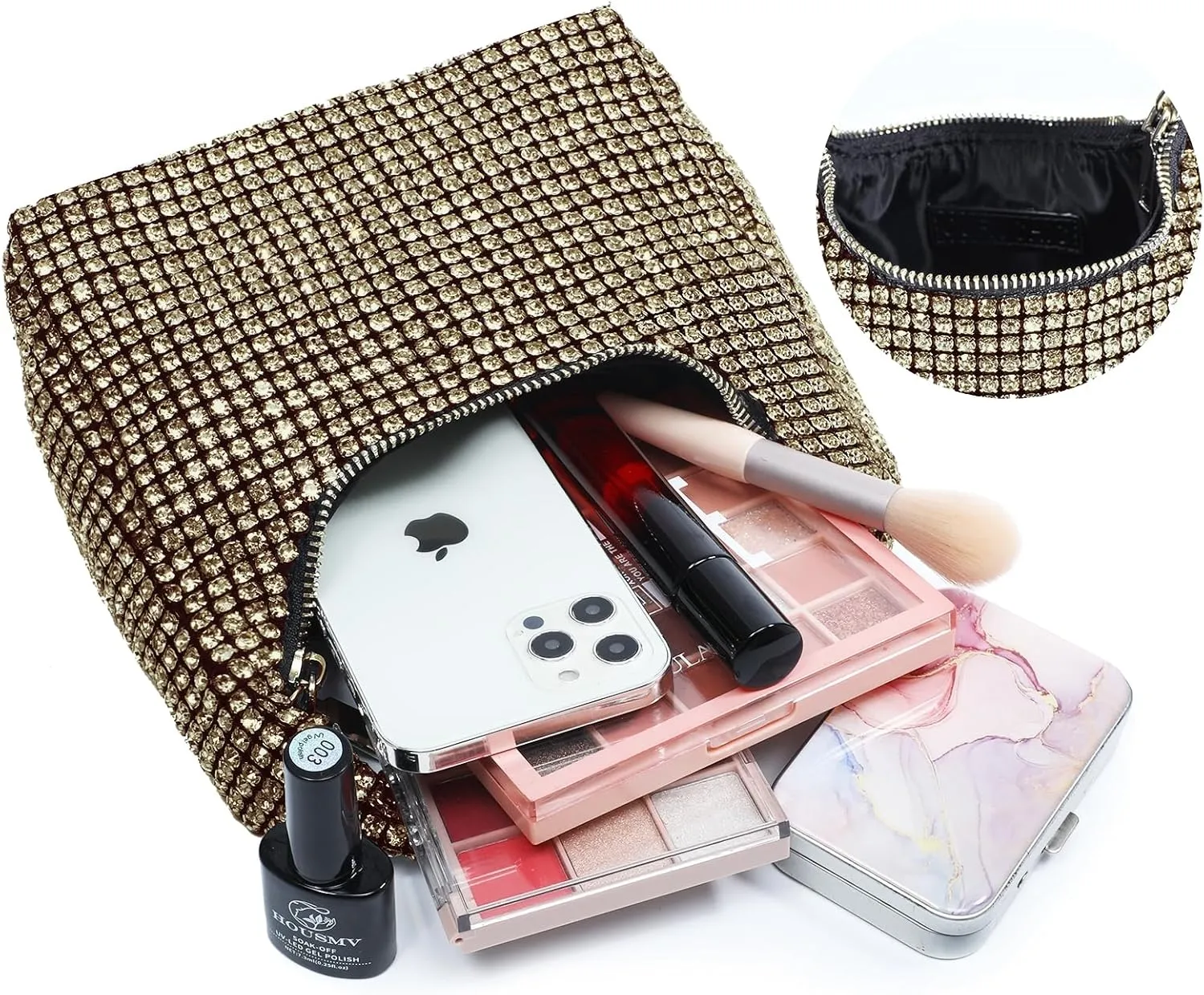Women's Rhinestone Purses Sparkly Clutch Evening Handbag Prom Purse for Party Bridal Wedding