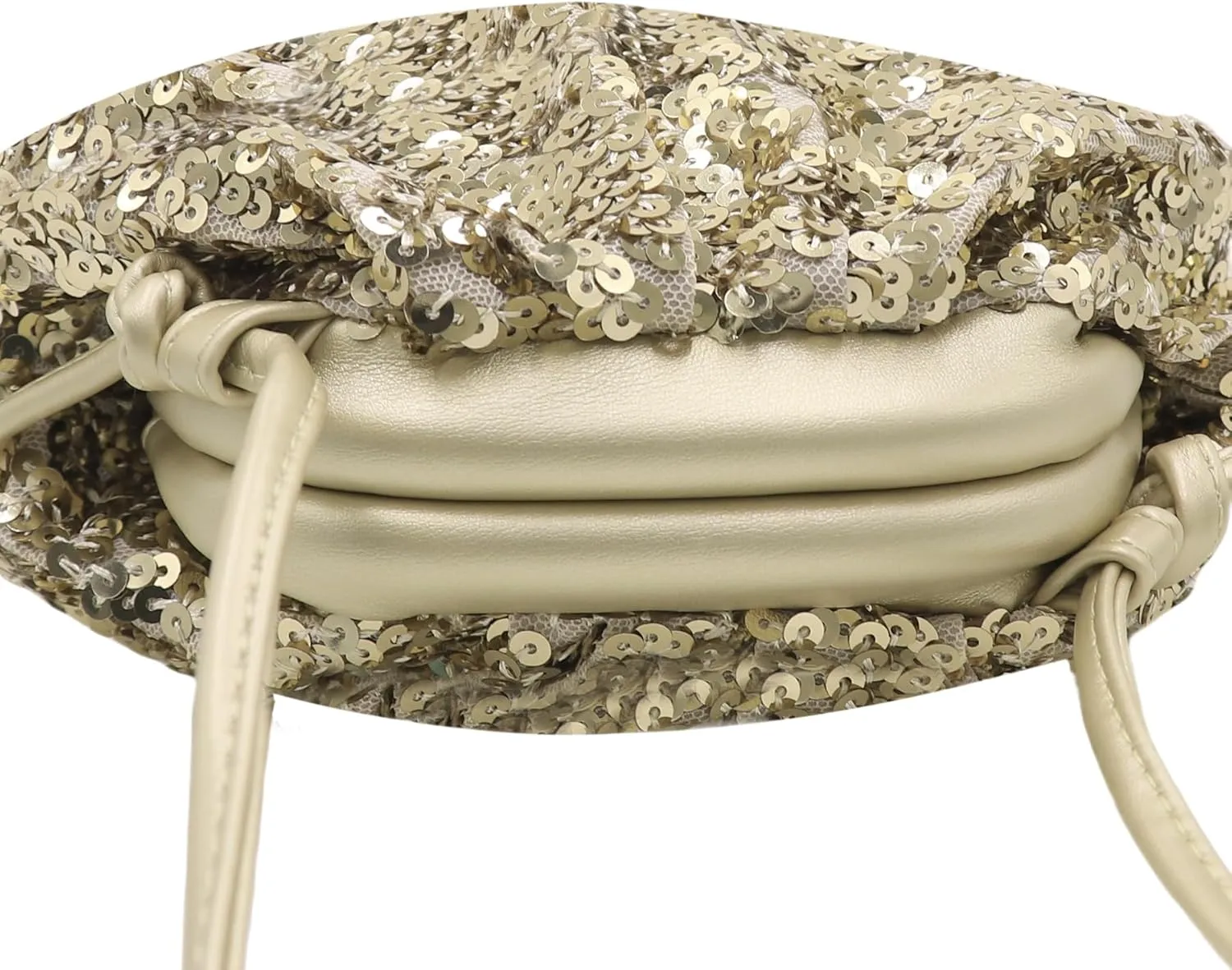 Women's Sequins Dumpling Bag Cloud Purse for Women - Shiny Crossbody, Sequins Bucket Bag
