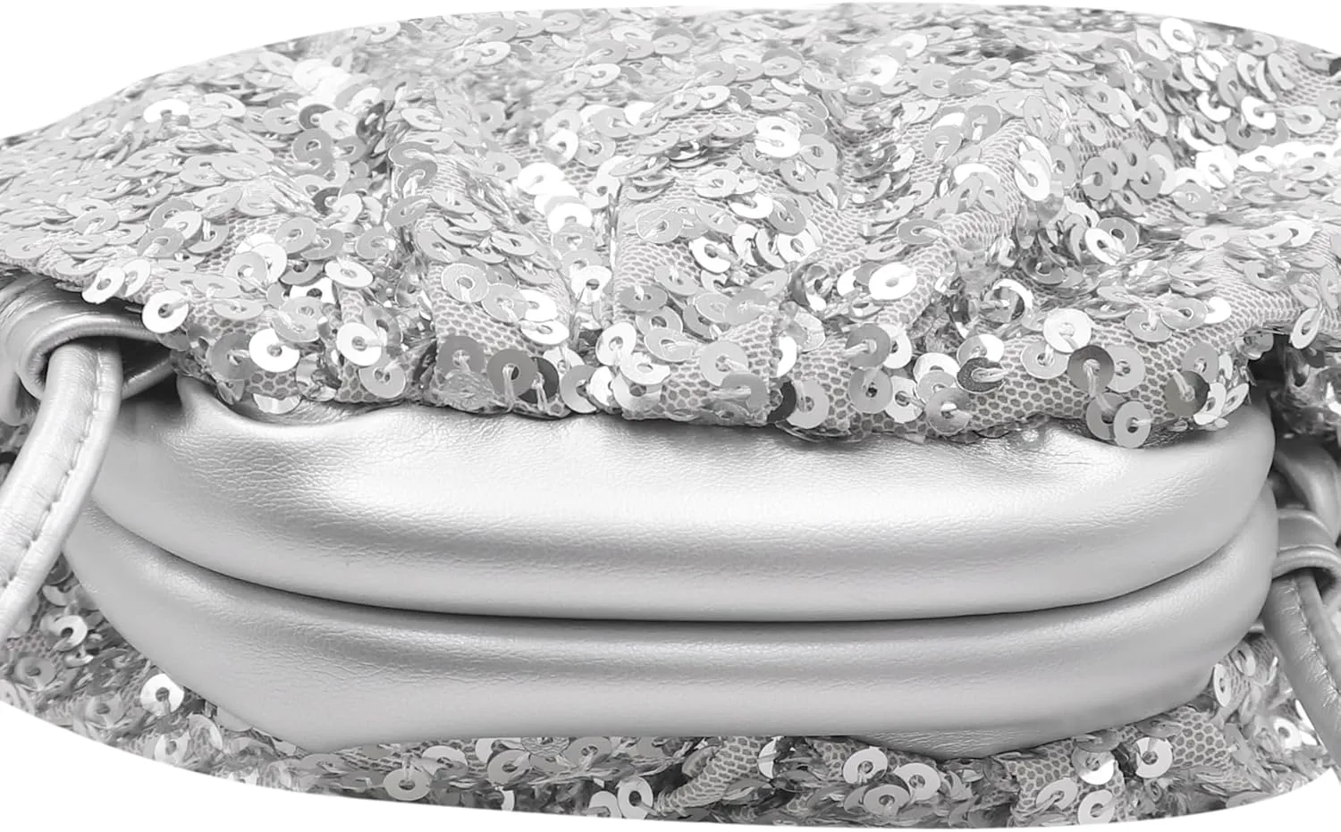 Women's Sequins Dumpling Bag Cloud Purse for Women - Shiny Crossbody, Sequins Bucket Bag