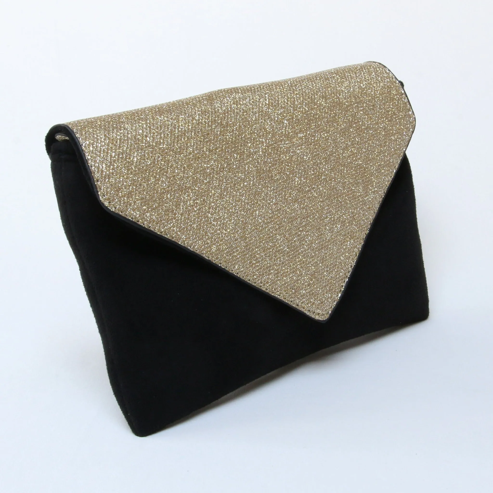 Women's Sparkly Envelope Clutch Bag with Detachable Strap