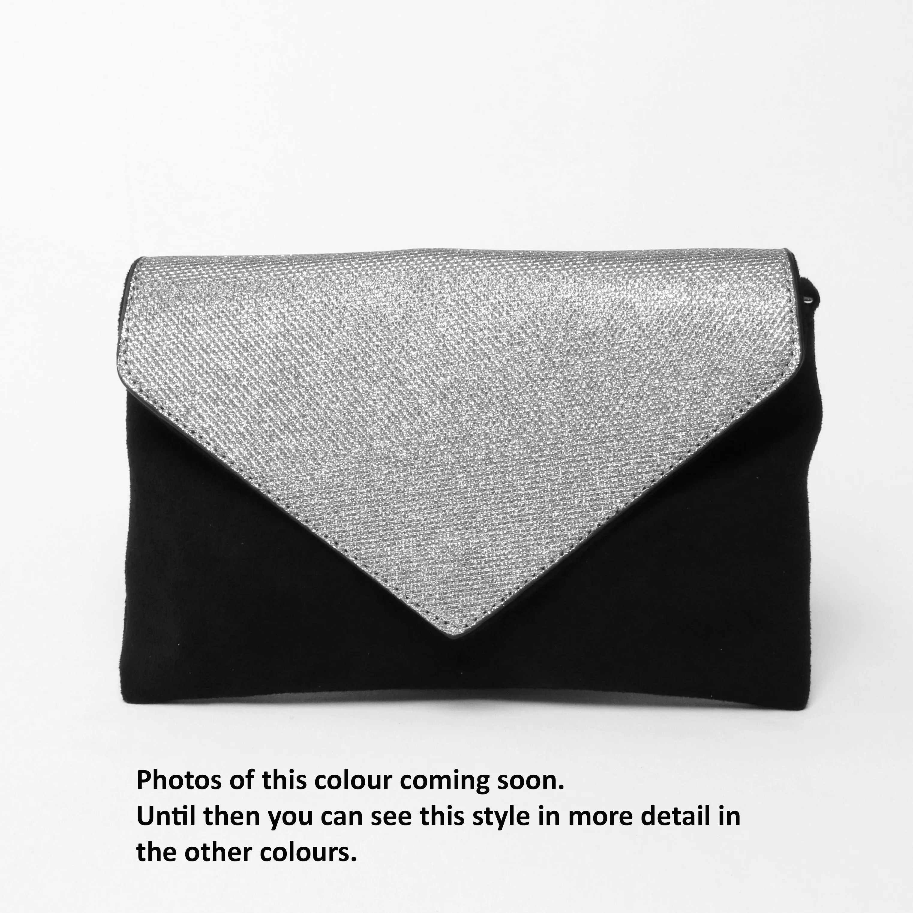 Women's Sparkly Envelope Clutch Bag with Detachable Strap