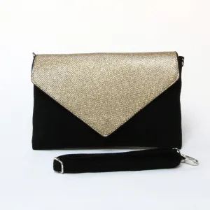 Women's Sparkly Envelope Clutch Bag with Detachable Strap