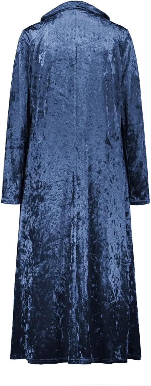 Women's Spring Coat Velvet Loose Elastic Coat Long Outwear Coats Long Casual Coat Business Work Cardigan for Women