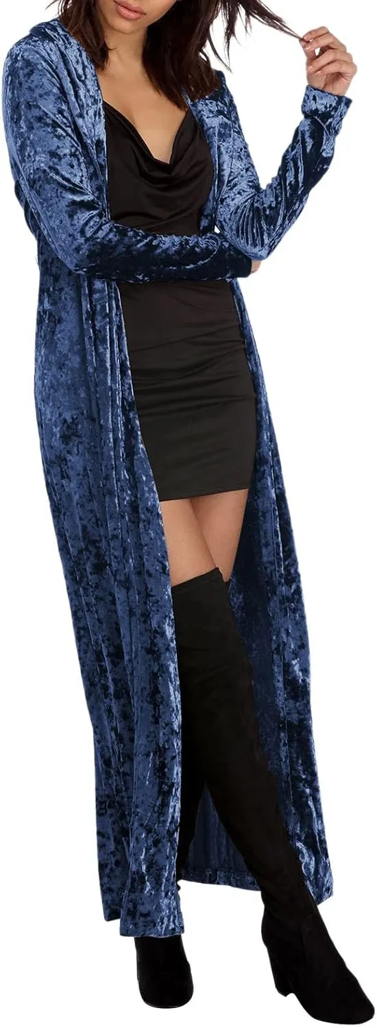 Women's Spring Coat Velvet Loose Elastic Coat Long Outwear Coats Long Casual Coat Business Work Cardigan for Women