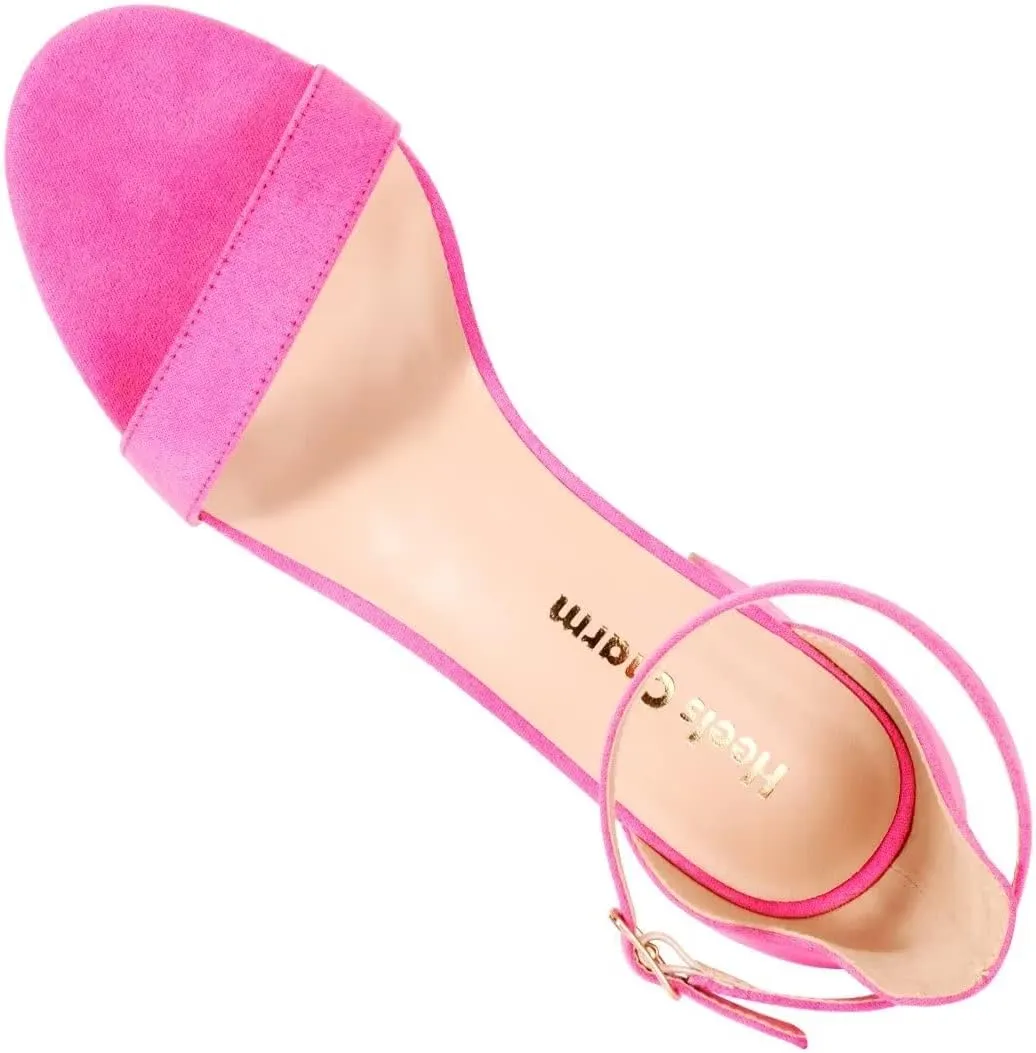 Women's Strappy Chunky Block Low Heeled Sandals 2 Inch Open Toe Ankle Strap High Heel Dress Sandals Daily Work Party Shoes