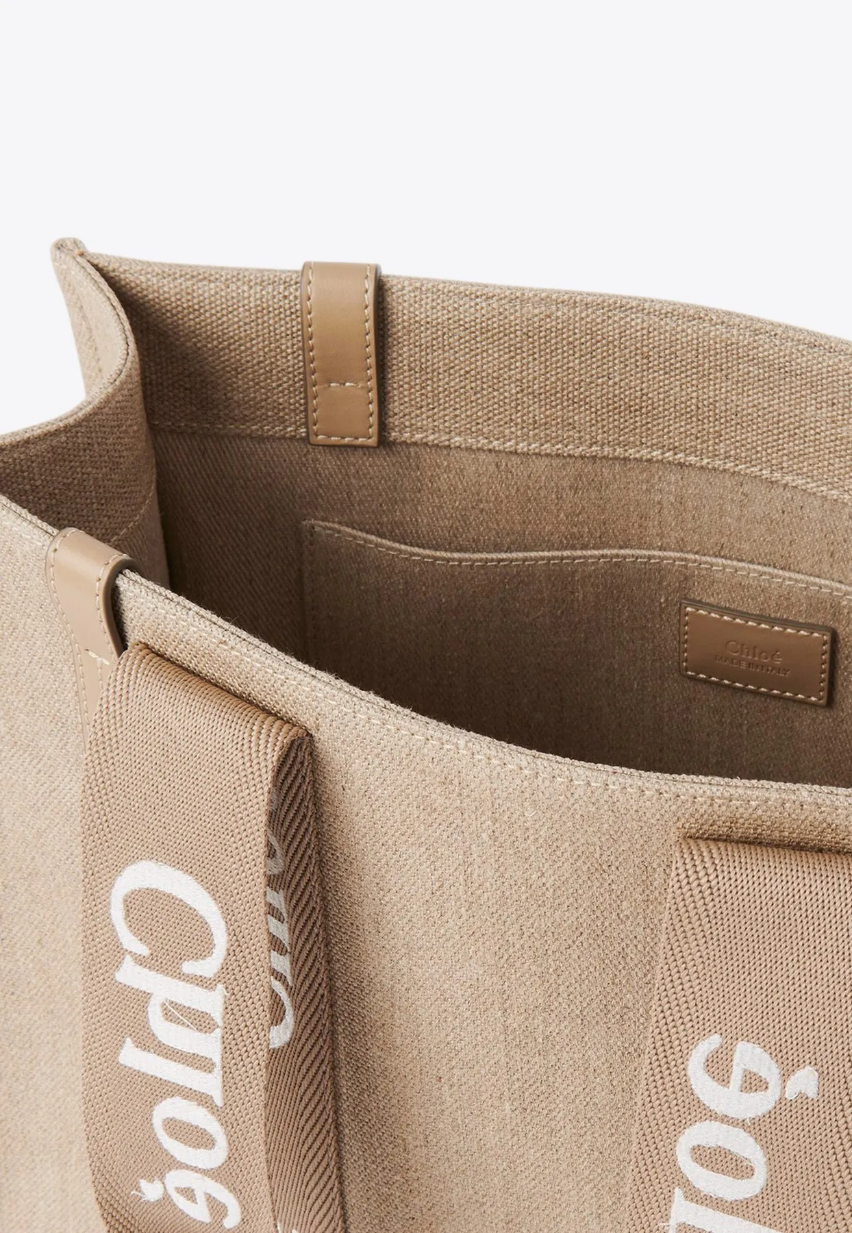 Woody Leather and Linen Tote Bag