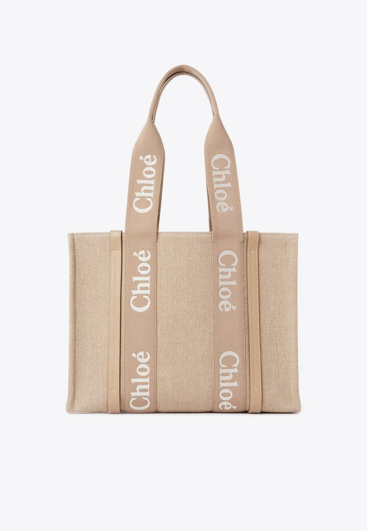 Woody Leather and Linen Tote Bag