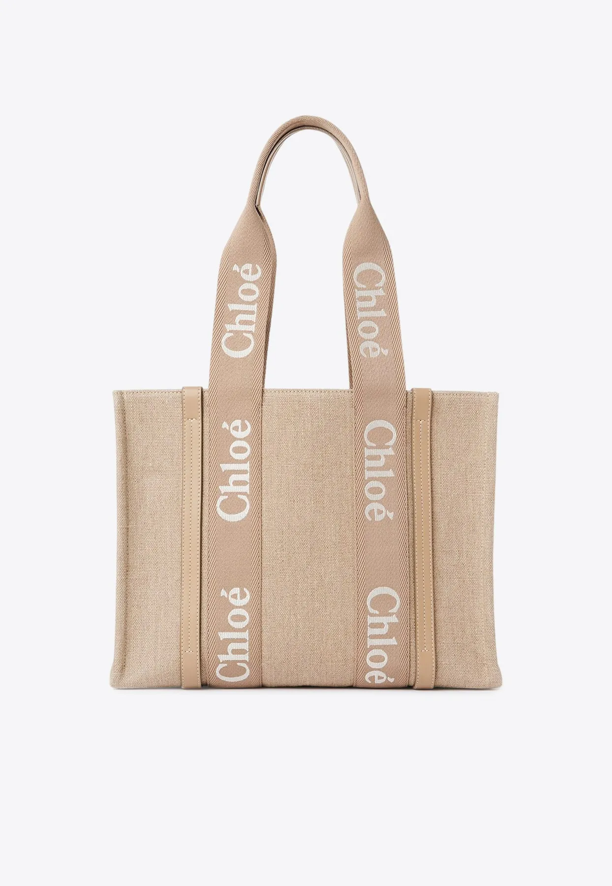 Woody Leather and Linen Tote Bag