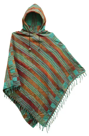 Wool Striped Poncho