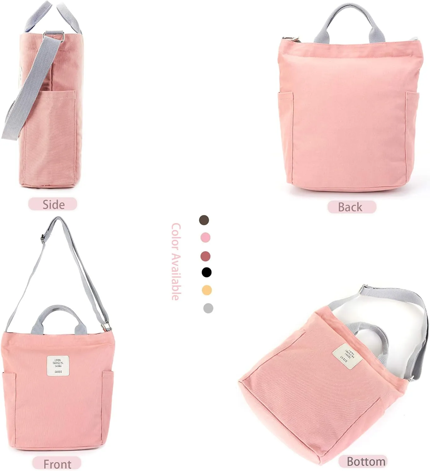 Worldlyda Women Canvas Tote Purse Large Shoulder Bag Casual Crossbody Hobo Top Handle Handbags