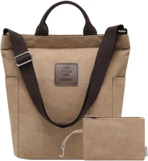 Worldlyda Women Canvas Tote Purse Large Shoulder Bag Casual Crossbody Hobo Top Handle Handbags