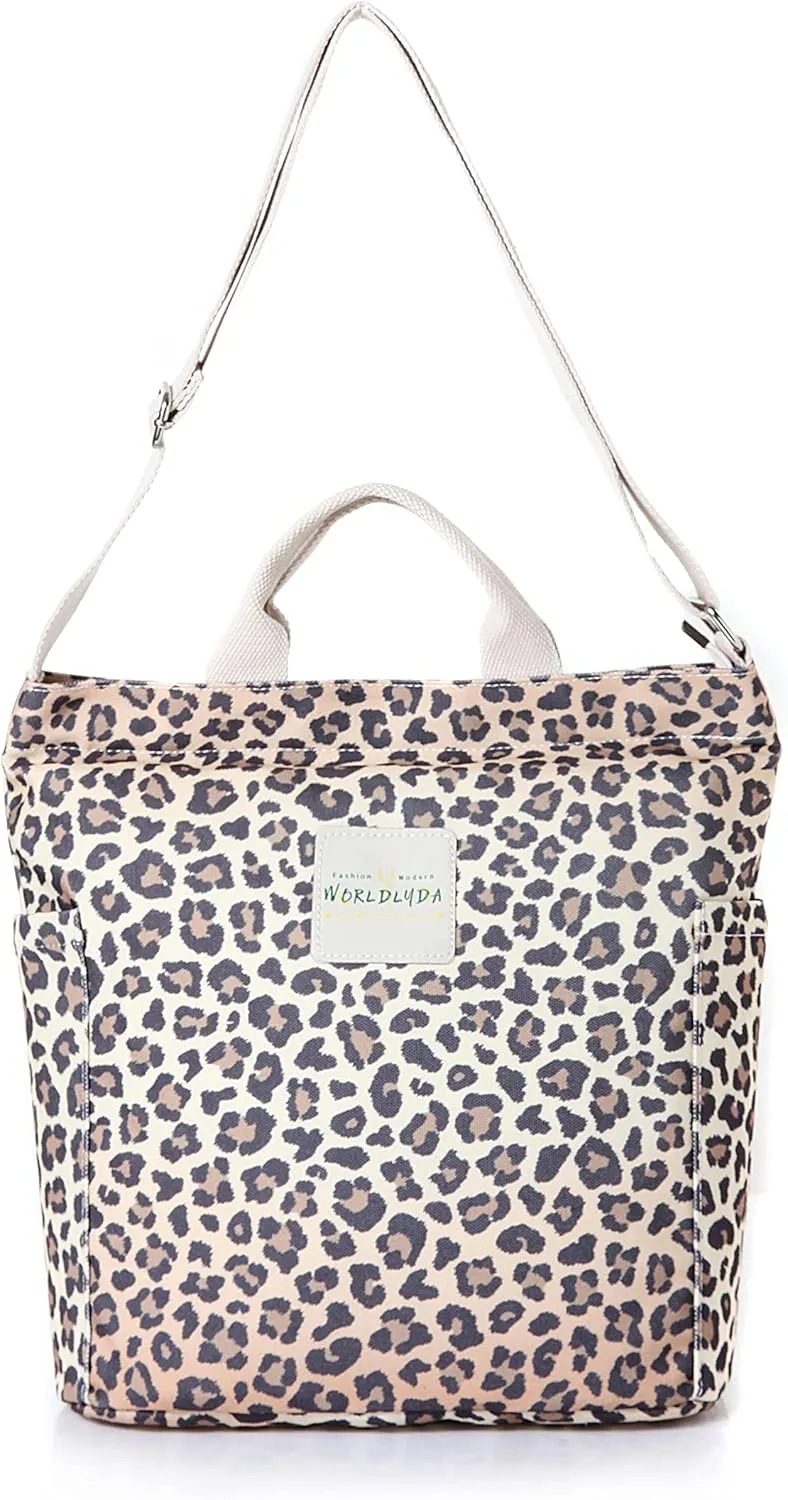 Worldlyda Women Canvas Tote Purse Large Shoulder Bag Casual Crossbody Hobo Top Handle Handbags
