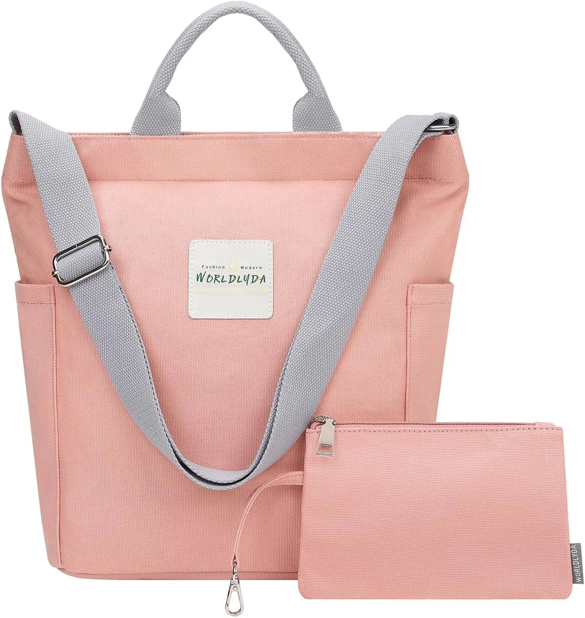 Worldlyda Women Canvas Tote Purse Large Shoulder Bag Casual Crossbody Hobo Top Handle Handbags