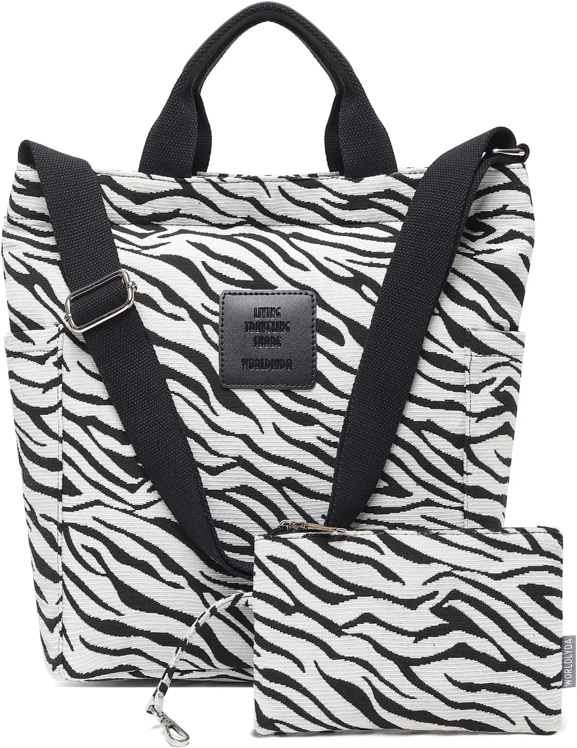 Worldlyda Women Canvas Tote Purse Large Shoulder Bag Casual Crossbody Hobo Top Handle Handbags