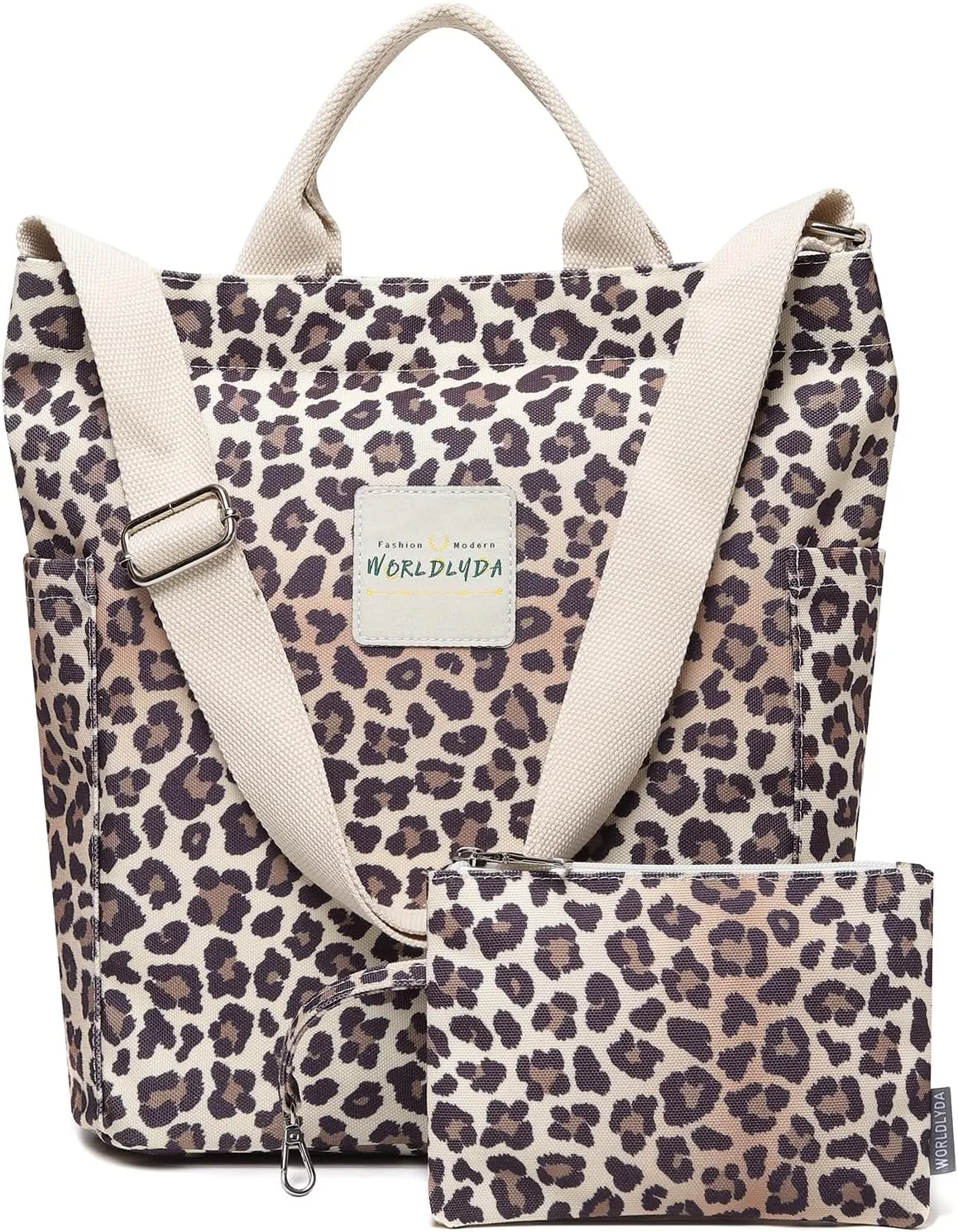 Worldlyda Women Canvas Tote Purse Large Shoulder Bag Casual Crossbody Hobo Top Handle Handbags