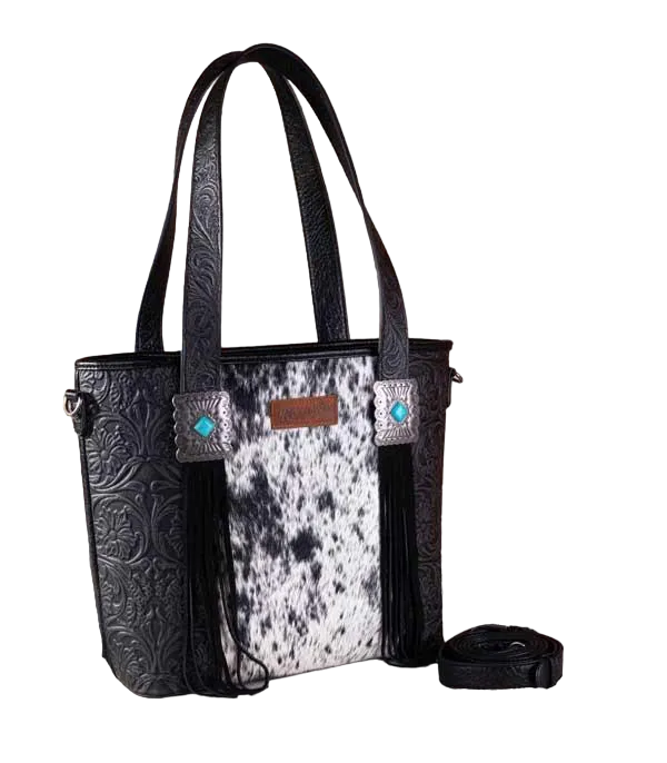 Wrangler Concealed Carry Hair On Tote in Black - Montana West