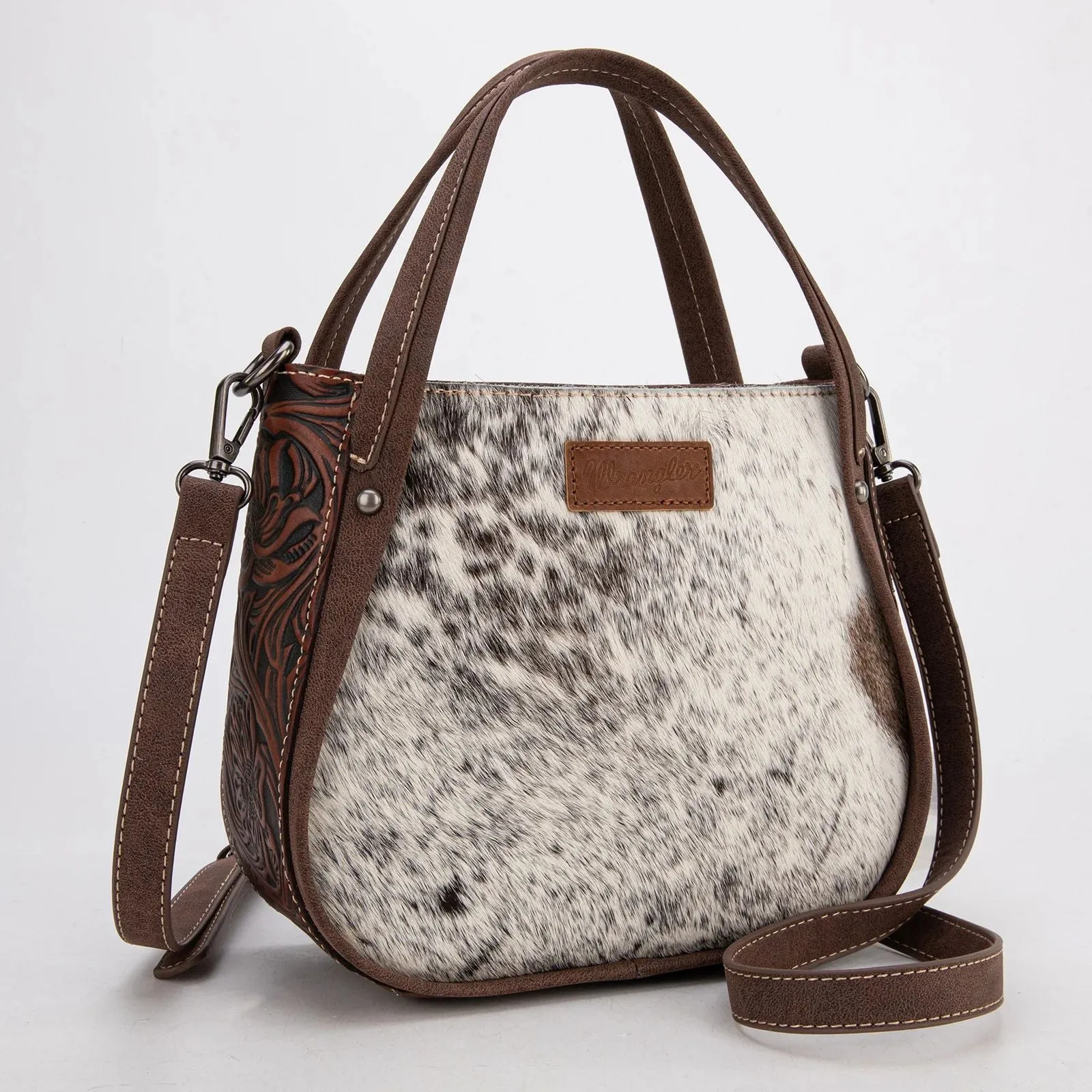 Wrangler Genuine Hair-On Cowhide Tote Crossbody