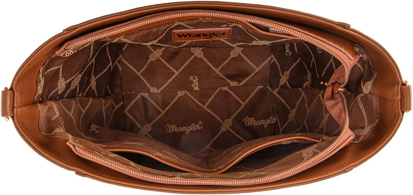 Wrangler MEDIUM Crossbody Bag for Women Vegan Leather Bucket Handbags with Guitar Strap