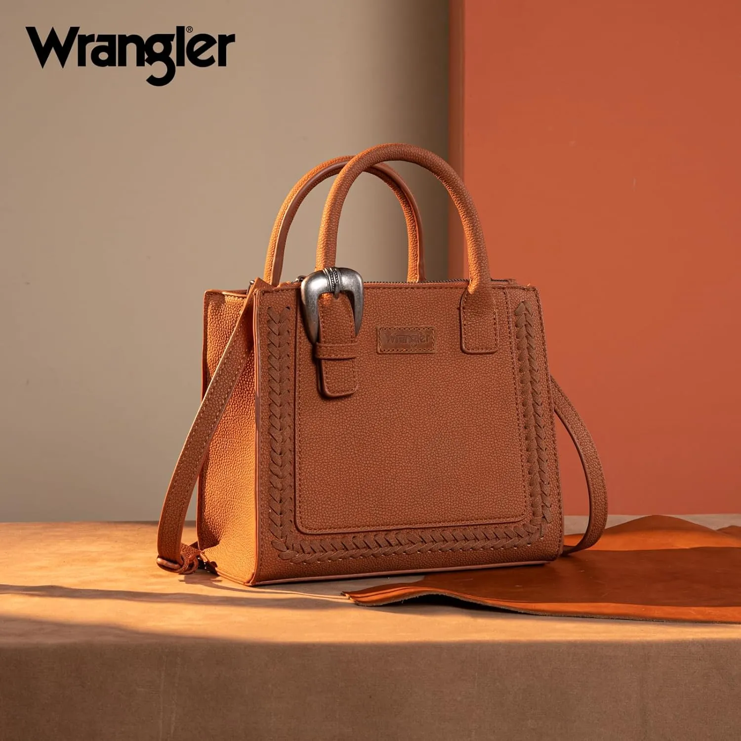 Wrangler Tote Bag for Women Western Cowhide Purse and Wallet Set