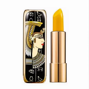 Xaena 2 Colors Matte Lipstick The British Museum Egypt Series Color Changing Lipstick Luxury Satin Lipstick Long-Lasting Vegan Cruelty-Free Temperature Color Change Lip Gloss (02#)