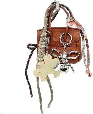 Y2k Accessories Cute Keychains for Women Vegan Leather Bag Charms Purse Charms for Handbags Preppy Stuff Bag Charm
